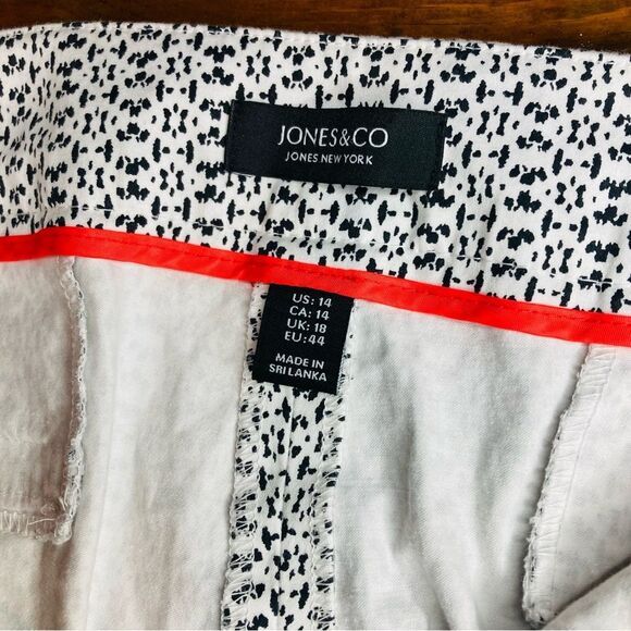 Jones New York Pants Black/White Patterned Pants size 14 - Picture 4 of 5